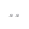 Octagon Bezel Set 1CTW Emerald Cut Single Diamond Stud Earrings