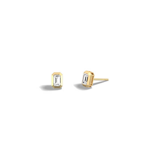 Lab Diamond Hexagon Bezel Studs