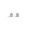 Octagon Bezel Set 2CTW Emerald Cut Solitaire Diamond Stud Earrings