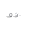 Octagon Bezel Set 2CTW Emerald Cut Solitaire Diamond Stud Earrings