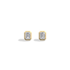 Octagon Bezel Set 2CTW Emerald Cut Solitaire Diamond Stud Earrings