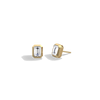 Octagon Bezel Set 2CTW Emerald Cut Solitaire Diamond Stud Earrings