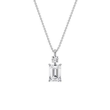 Liora Muse 1CT Emerald Cut Lab Diamond Pendant Necklace In 10K Solid Gold