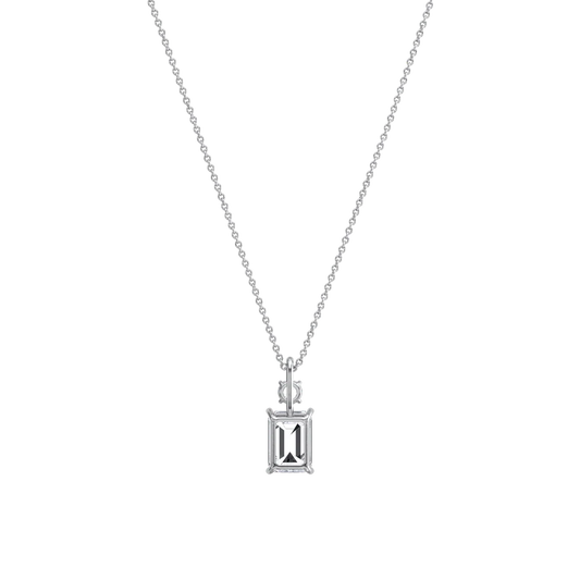 Liora Muse 1CT Emerald Cut Lab Diamond Pendant Necklace In 10K Solid Gold