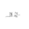 Liora Muse 4 Carat Emerald Cut Lab Grown Diamond 4-Prong Stud Earrings (2 ct each side) 9k Solid Gold