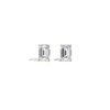 Liora Muse 4 Carat Emerald Cut Lab Grown Diamond 4-Prong Stud Earrings (2 ct each side) 9k Solid Gold