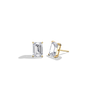Liora Muse 4 Carat Emerald Cut Lab Grown Diamond 4-Prong Stud Earrings (2 ct each side) 9k Solid Gold