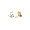 Liora Muse 6 Carat Emerald Cut Lab Grown Diamond 4-Prong Stud Earrings (3 ct each side) 9k Solid Gold