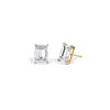 Liora Muse 6 Carat Emerald Cut Lab Grown Diamond 4-Prong Stud Earrings (3 ct each side) 9k Solid Gold