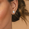 Liora Muse 6 Carat Emerald Cut Lab Grown Diamond 4-Prong Stud Earrings (3 ct each side) 9k Solid Gold
