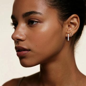 10K Gold Dangle Stud Earring With Lab Diamond