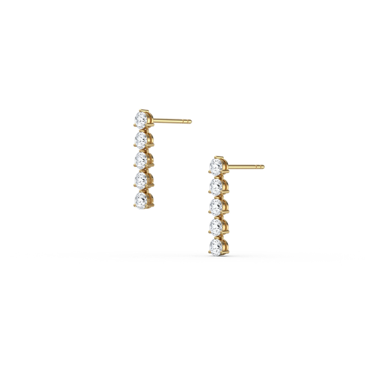 10K Gold Dangle Stud Earring With Lab Diamond