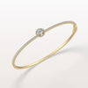 1CTW Round Lab Grwon Diamond Pave Halo Bangel Bracelet
