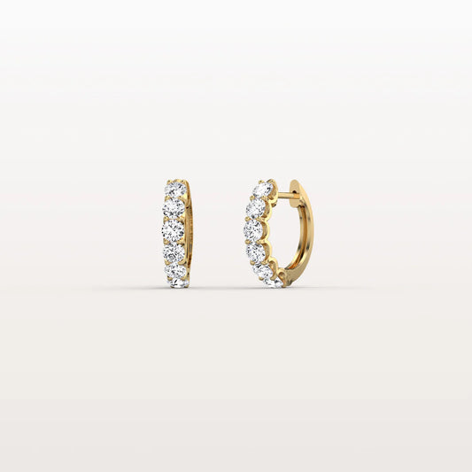 Liora Muse 1.32 ct Lab Diamond Half Eternity Huggie Earring In 9K Solid Gold