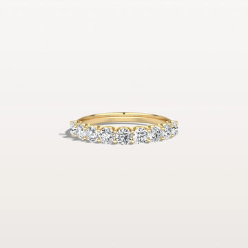Liora Muse 1.00 Carat (11 Points per Diamond) U-Prong (Bullhead-shape) Lab-Grown Diamond Half Eternity Ring 9k Solid Gold