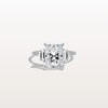 Liora Muse 3.00 Carat Radiant Cut Lab Grown Diamond Ring with 4 Baguette Cut Side Stones 9k Gold