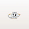 Liora Muse 3.00 Carat Radiant Cut Lab Grown Diamond Ring with 4 Baguette Cut Side Stones 9k Gold