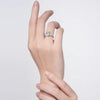 3CT Radiant Cut Lab Diamond Three Stone Engagement Ring In 10K Solid Gold/Platinum