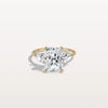 3CT Radiant Cut Lab Diamond Three Stone Engagement Ring In 10K Solid Gold/Platinum