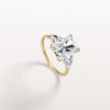 3CT Radiant Cut Lab Diamond Three Stone Engagement Ring In 10K Solid Gold/Platinum