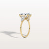 3CT Radiant Cut Lab Diamond Three Stone Engagement Ring In 10K Solid Gold/Platinum