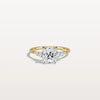 Liora Muse 1CT Radiant Cut Lab Diamond Side Stone Engagement Ring in 10K Solid Gold