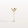Liora Muse 2CT Radiant Cut Lab Diamond Side Stone Engagement Ring in 10K Solid Gold