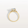 Liora Muse 2CT Radiant Cut Lab Diamond Side Stone Engagement Ring in 10K Solid Gold
