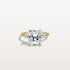 Liora Muse 3CT Radiant Cut Lab Diamond Side Stone Engagement Ring in 10K Solid Gold