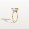 Liora Muse 3CT Radiant Cut Lab Diamond Side Stone Engagement Ring in 10K Solid Gold