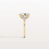 Liora Muse 3CT Radiant Cut Lab Diamond Side Stone Engagement Ring in 10K Solid Gold