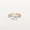 1CT Radiant Cut Lab Diamond Milgrain Hidden Halo Engagement Ring