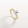 1CT Radiant Cut Lab Diamond Milgrain Hidden Halo Engagement Ring