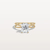 2CT Radiant Cut Lab Diamond Milgrain Hidden Halo Engagement Ring
