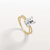 2CT Radiant Cut Lab Diamond Milgrain Hidden Halo Engagement Ring