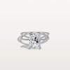 3CT Radiant Cut Lab Diamond Milgrain Hidden Halo Engagement Ring