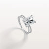 3CT Radiant Cut Lab Diamond Milgrain Hidden Halo Engagement Ring