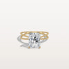 3CT Radiant Cut Lab Diamond Milgrain Hidden Halo Engagement Ring
