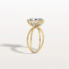3CT Radiant Cut Lab Diamond Milgrain Hidden Halo Engagement Ring