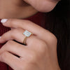 3CT Radiant Cut Lab Diamond Milgrain Hidden Halo Engagement Ring