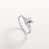 Liora Muse 1.00 Carat Radiant Cut Lab Grown Diamond 4 Prong Ring with 4 mini Side Stone and twisted band 9k Gold