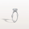 Liora Muse 1.00 Carat Radiant Cut Lab Grown Diamond 4 Prong Ring with 4 mini Side Stone and twisted band 9k Gold