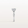 Liora Muse 1.00 Carat Radiant Cut Lab Grown Diamond 4 Prong Ring with 4 mini Side Stone and twisted band 9k Gold