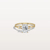 Liora Muse 1.00 Carat Radiant Cut Lab Grown Diamond 4 Prong Ring with 4 mini Side Stone and twisted band 9k Gold