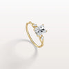 Liora Muse 1.00 Carat Radiant Cut Lab Grown Diamond 4 Prong Ring with 4 mini Side Stone and twisted band 9k Gold