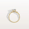Liora Muse 1.00 Carat Radiant Cut Lab Grown Diamond 4 Prong Ring with 4 mini Side Stone and twisted band 9k Gold