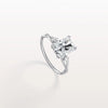 Liora Muse 2.00 Carat Radiant Cut Lab Grown Diamond 4 Prong Ring with 4 mini Side Stone and twisted band 9k Gold