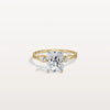 Liora Muse 2.00 Carat Radiant Cut Lab Grown Diamond 4 Prong Ring with 4 mini Side Stone and twisted band 9k Gold