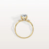 Liora Muse 2.00 Carat Radiant Cut Lab Grown Diamond 4 Prong Ring with 4 mini Side Stone and twisted band 9k Gold