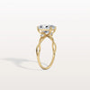 Liora Muse 2.00 Carat Radiant Cut Lab Grown Diamond 4 Prong Ring with 4 mini Side Stone and twisted band 9k Gold